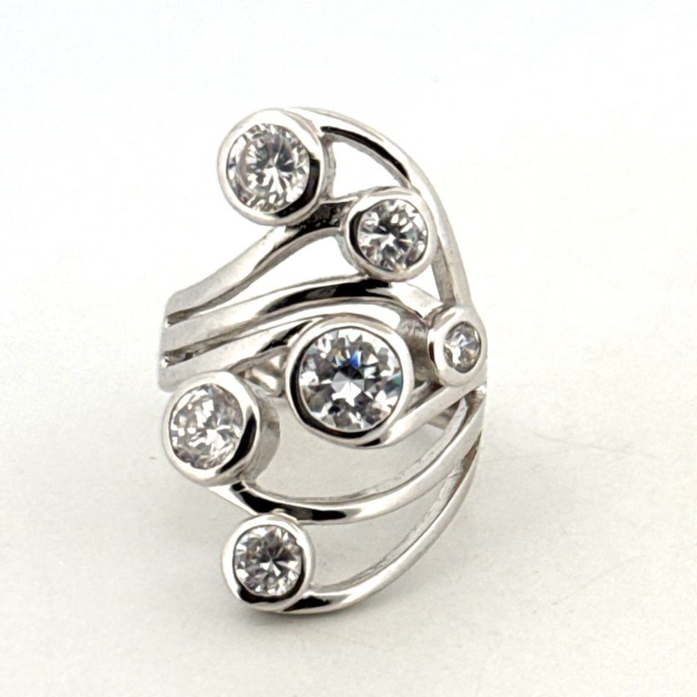 Stunning 925 Sterling Silver Constellation style silver statement ring 8.4G - Picture 3 of 16